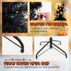 Lucktree 6/7/8 FT Pre-Lit Black Halloween Tree, Artificial Hinged Christmas Tree with 280/380/500 Orange & Purple LED Lights