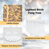 Lucktree LED Birch Tree, 5/6/7 FT Pre-lit Twig Tree with Warm White Light LED Lights, Weighted Base