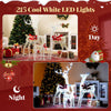 Lucktree 3-Piece Christmas Lighted Iridescent Reindeer Family Set with 215 Cold White LED Lights and Ground Stakes