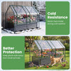 Lucktree 4x2x3 FT Galvanized Raised Garden Bed with Greenhouse Cover