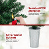Lucktree 3' 4' 5' Pre-Lit Artificial Christmas Tree Set of 3, Slim Pencil Potted Xmas Tree with 423 Branch Tips, 230 Warm White LED Lights
