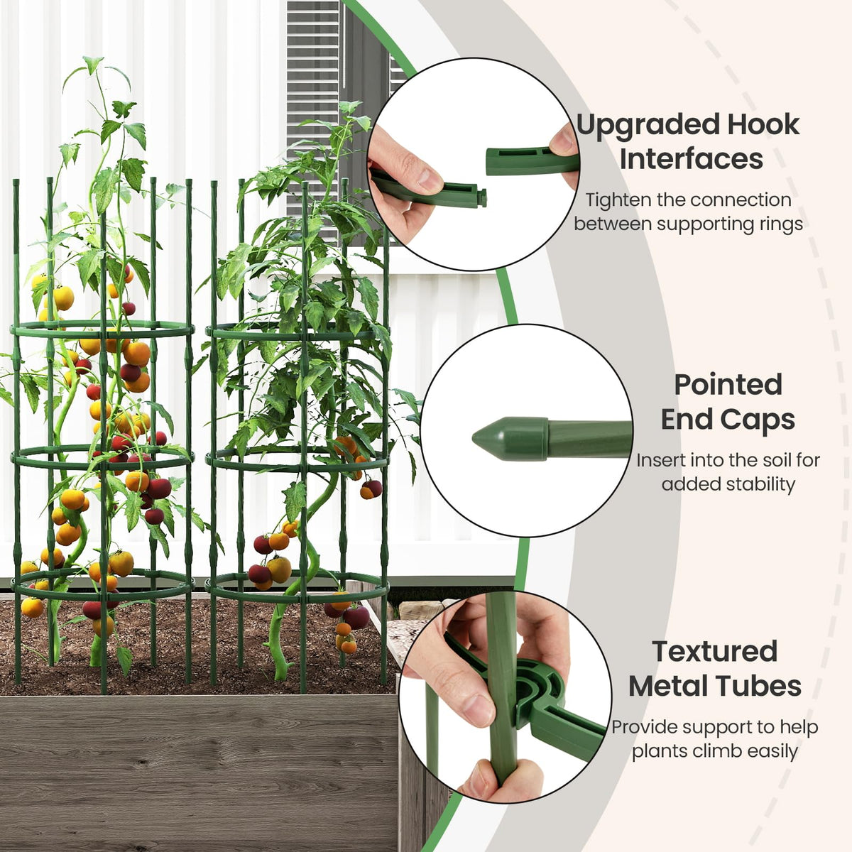 Lucktree 2 in 1 Round Trellis for Climbing Flower Vegetable Fruit
