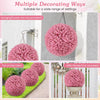 Lucktree 17.5 Inch Topiary Balls Artificial Outdoor Set of 2, Faux Pink Eucalyptus Decorative Balls