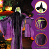 Lucktree 7.2 FT Halloween Animatronic Witch, Animated Standing Poseable Figure with Light up Eyes