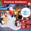 Lucktree 6.4 FT Christmas Inflatable Penguins, Santa & Snowman on Slide