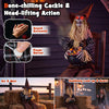 Lucktree 4.4 FT Animated Halloween Sitting Scary Scarecrow Decoration