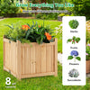 Lucktree 15” Planter Raised Garden Bed - Wooden Planting Box, Outdoor Folding Square Planter