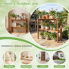 Lucktree 2-Tier Solid Wood Foldable Plant Shelf