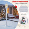 Lucktree 8 ft White Musical Christmas Streetlight | Lighted Holiday Decoration for Home Yard Porch