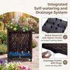 Lucktree Metal Garden Arch Trellis Arbor with 2 Self-Watering Planter Boxes