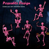 Lucktree 5.5 FT Halloween Pink Skeleton Life-Size Poseable Skeleton with Movable Joints
