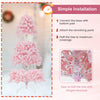Lucktree 6FT Pink Pre-lit Christmas Tree, Hinged Snow Flocked Artificial Xmas Tree, Seasonal Holiday Decoration for Office Home