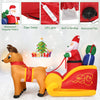 Lucktree 7.5 FT Christmas Inflatable Lighted Santa Claus on Sleigh with Reindeers & Gift Boxes