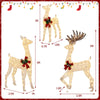 Lucktree 3 Pieces Lighted Christmas Reindeer Family, Xmas Lighted Deer Decoration with 230 Warm White LED Lights