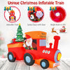 Lucktree 8.6 FT Lighted Christmas Inflatable Santa Claus on Train with Deer & Christmas Tree
