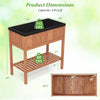 Lucktree 40"x20"x39" Raised Garden Bed Wood Planter Box with Plant Stand & Black Liner