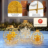 Lucktree 3 PCS Pre-Lit Lantern Balls, Hanging/Standing Christmas Ornaments with 732 Bright LED Lights, Zip Ties & Ground Stakes