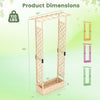Lucktree Wooden Raised Garden Bed with Trellis & Hanging Roof