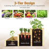 Lucktree 3 Tier Raised Garden Bed, Wood Planter Box 48 x 48 x 22 Inch Vegetable Flower Herb Fruit Growing Bed Kit