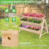 Lucktree Raised Garden Bed, Vertical Planter with Storage Shelf (Natural)