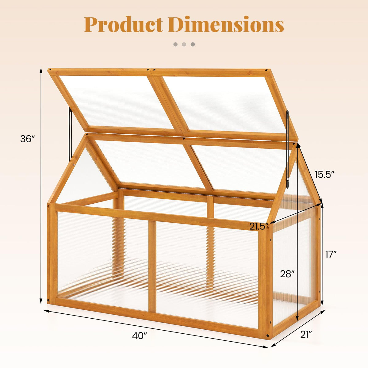 Lucktree Portable Raised Flower Planter Protection with Transparent Panels & Adjustable Roof