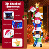 Lucktree 6 ft Christmas Stacked Snowman, 3D Pre-Lit Snowman Decoration w/ 155 LED Lights