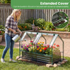 Lucktree 4x2x3 FT Galvanized Raised Garden Bed with Greenhouse Cover