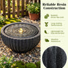 Lucktree 17.5"/18" Round Outdoor Water Fountain with 6 LED Lights