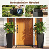 Lucktree Set of 2 Rattan Tall Plant Pots with Detachable Plastic Liners