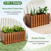 Lucktree Slat Style Planter Box Wood Raised Garden Bed for Growing Vegetables Flowers Herbs
