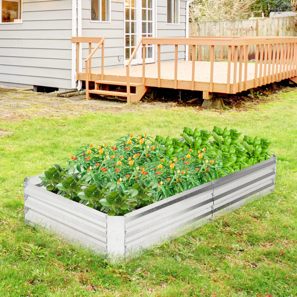 Lucktree Galvanized Raised Garden Bed
