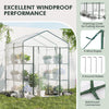 Lucktree Walk-in Greenhouse w/ 3 Tiers 4 Shelves, 4 Ground Stakes & Ropes, PVC Cover