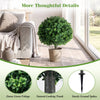 Lucktree 27" Artificial Boxwood Topiary Trees Set of 2 with Ground Spikes
