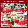 Lucktree 7.7 FT Long Lighted Xmas Inflatable Santa Claus & Reindeer Driving Red Car Gift Boxes