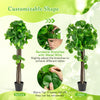 Lucktree 44’’ Artificial Crabapple Tree, Tall Fake Plant in Pot with Real Wood Trunk