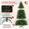 Lucktree 7 FT Pre-Lit Artificial Christmas Tree, Hinged Faux Xmas Tree with 1217 Soft TPE & PVC Mixed Branch Tips