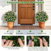 Lucktree Set of 2 Faux Potted Plants Artificial Shrubs Bushes with Flowers