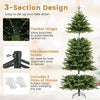 Lucktree 7ft Hinged Xmas Full Tree with 470 Warm White & Multicolored LED Lights