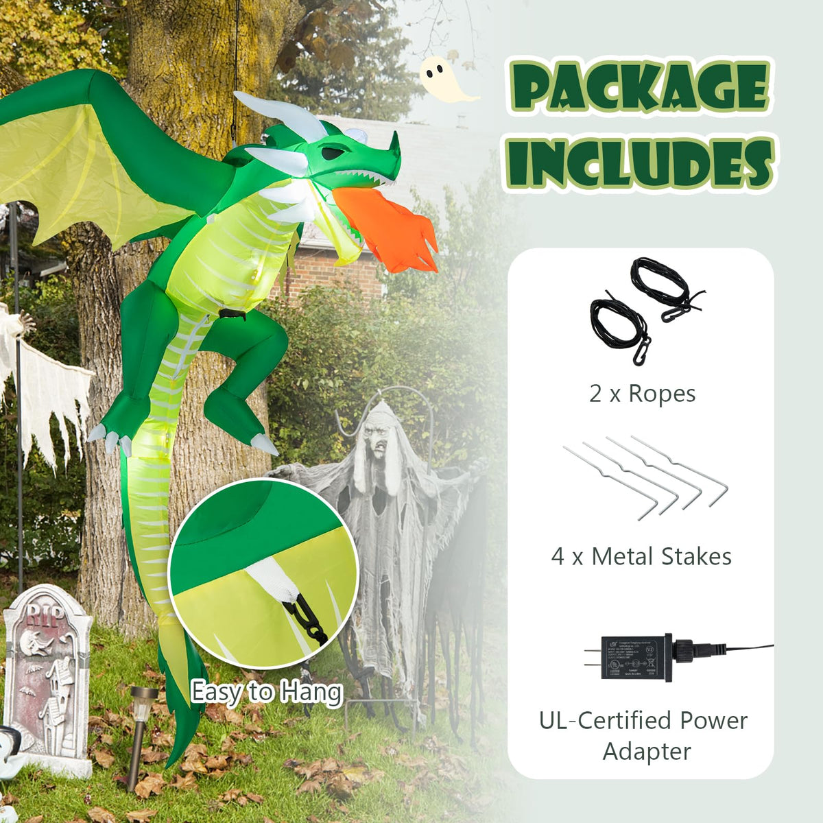 Lucktree 5.2 FT Hanging Halloween Inflatable Decoration