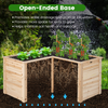 Lucktree Raised Garden Bed, 47.5" x 47.5" x 24.5" Wooden Planter Box, Outdoor L-Shaped Deep Garden Bed for Sapling Flower Herb Vegetable Fruit