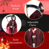 Lucktree 8 Ft Halloween Animatronics, Sound & Touch Activated Grim Reaper with Sickle, Glowing LED Eyes & Scary Voices