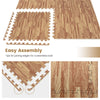 Lucktree 25 Pcs 24"x24" Faux Wood Grain EVA Foam Tiles with 50 Borders
