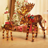 Lucktree 2 Pieces Lighted Christmas Moose Family, Light-up Xmas Deer Decorations with 170 LED Lights