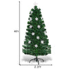 Lucktree 4ft Pre-Lit Fiber Optic Christmas Tree Artificial Xmas Full Tree with Colorful Snowflake LED Lights