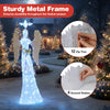 Lucktree 5.5 FT Christmas Lighted Angel 3D Pre-lit Halo Angel with Pigeon