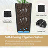 Lucktree Outdoor Wicker Flower Pot Set of 2, 22.5” Tall Planters with Drainage Hole, Self-Watering Tray