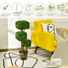36' Artificial Triple Square Shaped Boxwood Topiary Tree W/ Cement-Filled Plastic Pot - LucktreeUS