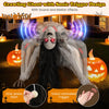 Lucktree Halloween Animated Crawling Woman with LED Eyes, Animatronic Zombie Woman Crawler with Vocally Triggered Sound & Motion Effects