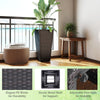 Lucktree Set of 2 Outdoor Wicker Flower Pot 30 Inch Tall Planters with Drainage System PE Rattan Flower Pots