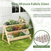 Lucktree 3-Tier Raised Garden Bed, Wooden Vertical Planter Box with Storage Shelf